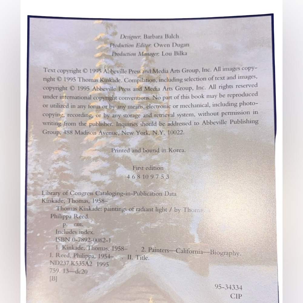 Vintage Hard Copy 1st Edition Thomas Kinkade Paintings of Radiant Light 1994 - Picture 3 of 5